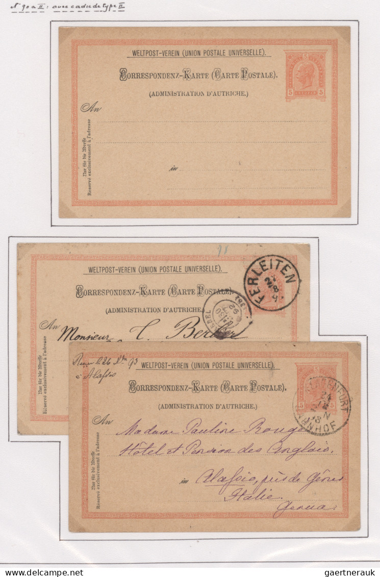 Österreich - Ganzsachen: 1890-1898, Franz-Josef, Postkarten 2 Kr. braun inkl. Fe
