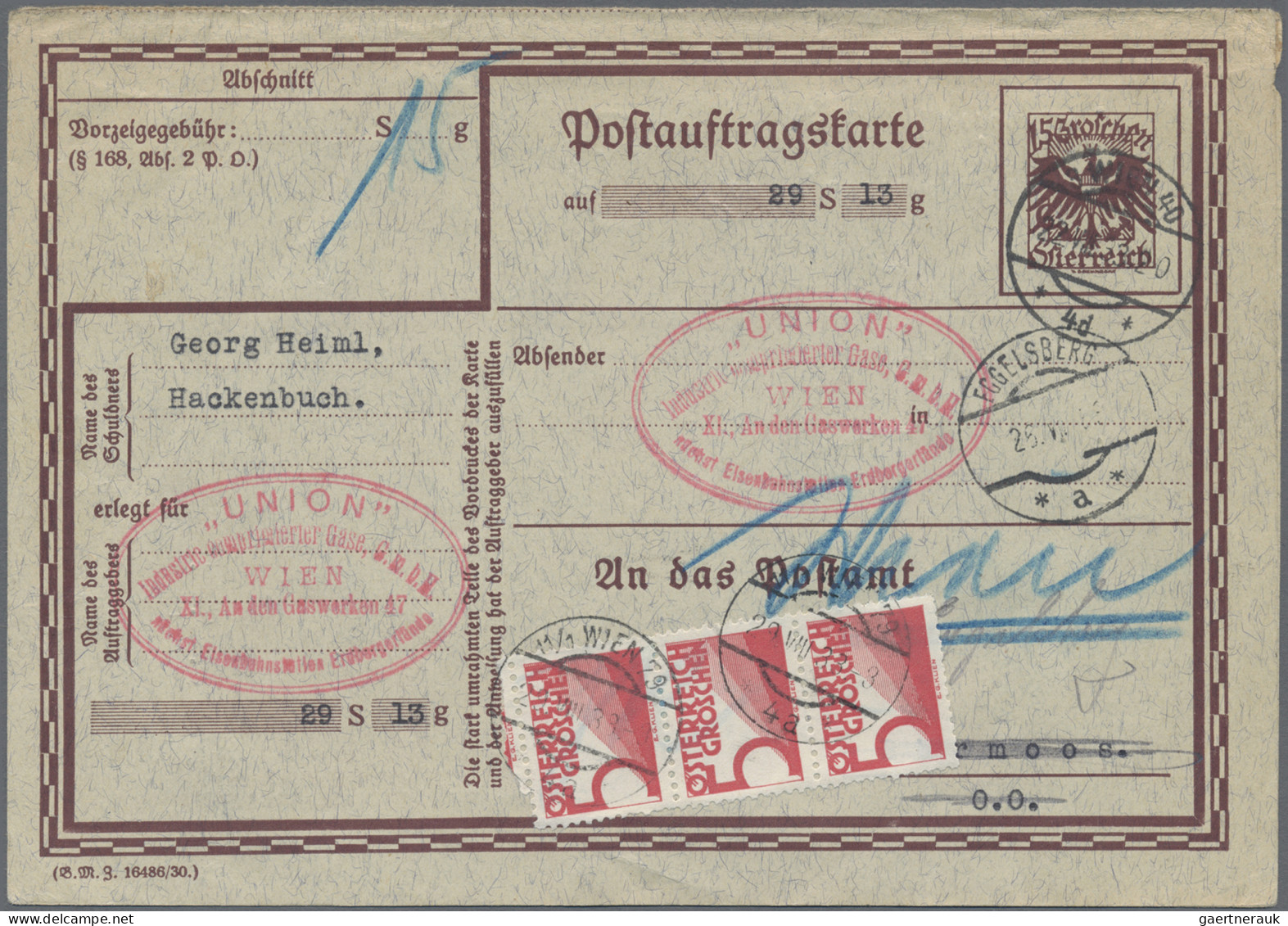 Österreich - Ganzsachen: 1933/1937, Wertstempel "Adler", Saubere Partie Von 31 G - Altri & Non Classificati