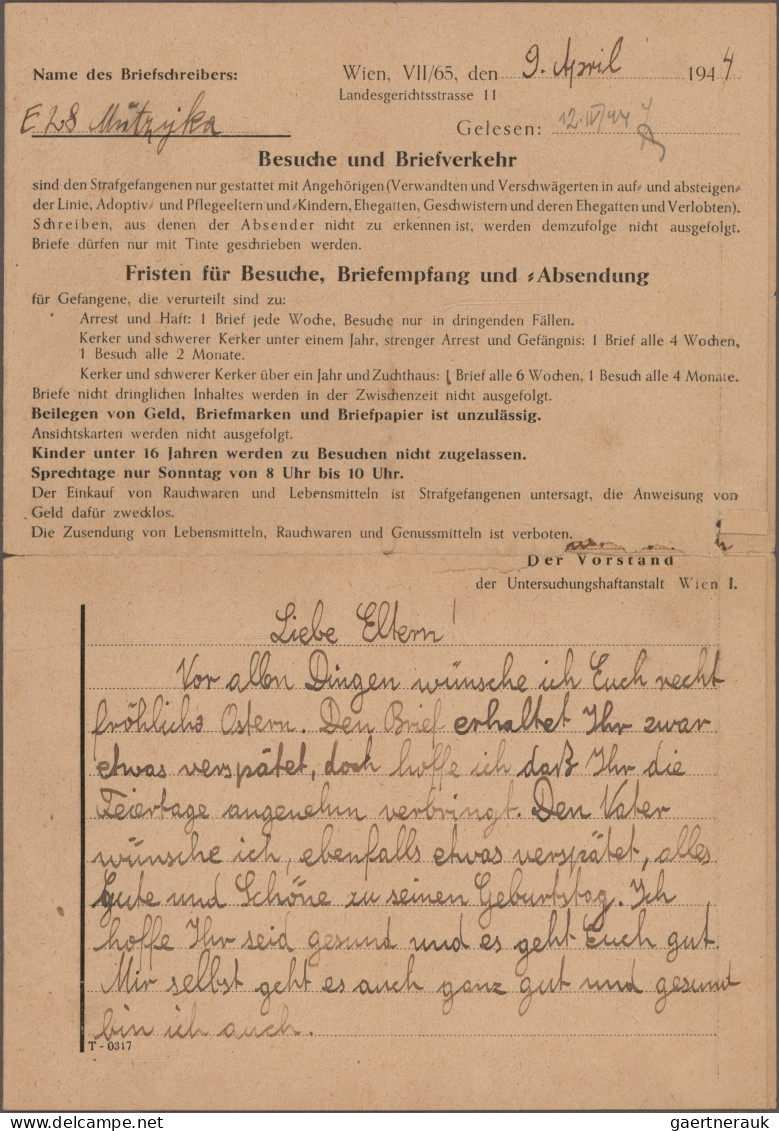 Österreich - Besonderheiten: 1943/1944, Sieben Briefe Mit Inhalt (auf Vordrucken - Autres & Non Classés