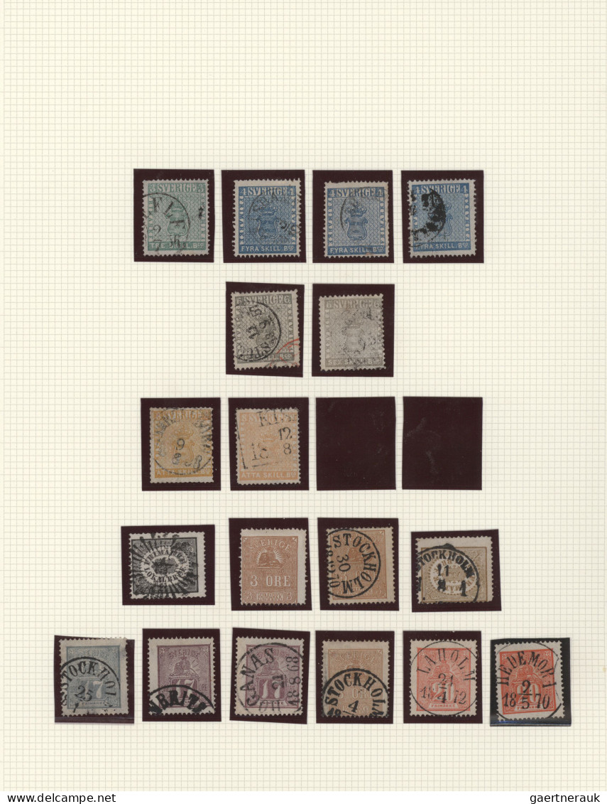 Sweden: 1855/1960 (approx.), Used Collection Starting With 1855 Tre Skilling Lig - Used Stamps