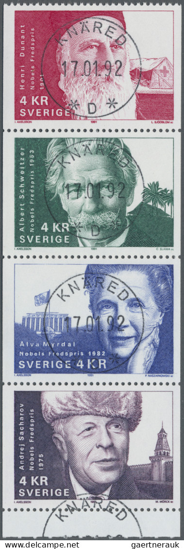 Sweden: 1988/1991, Fine Used Holding Of Booklet Panes (inventory Available On Re - Oblitérés