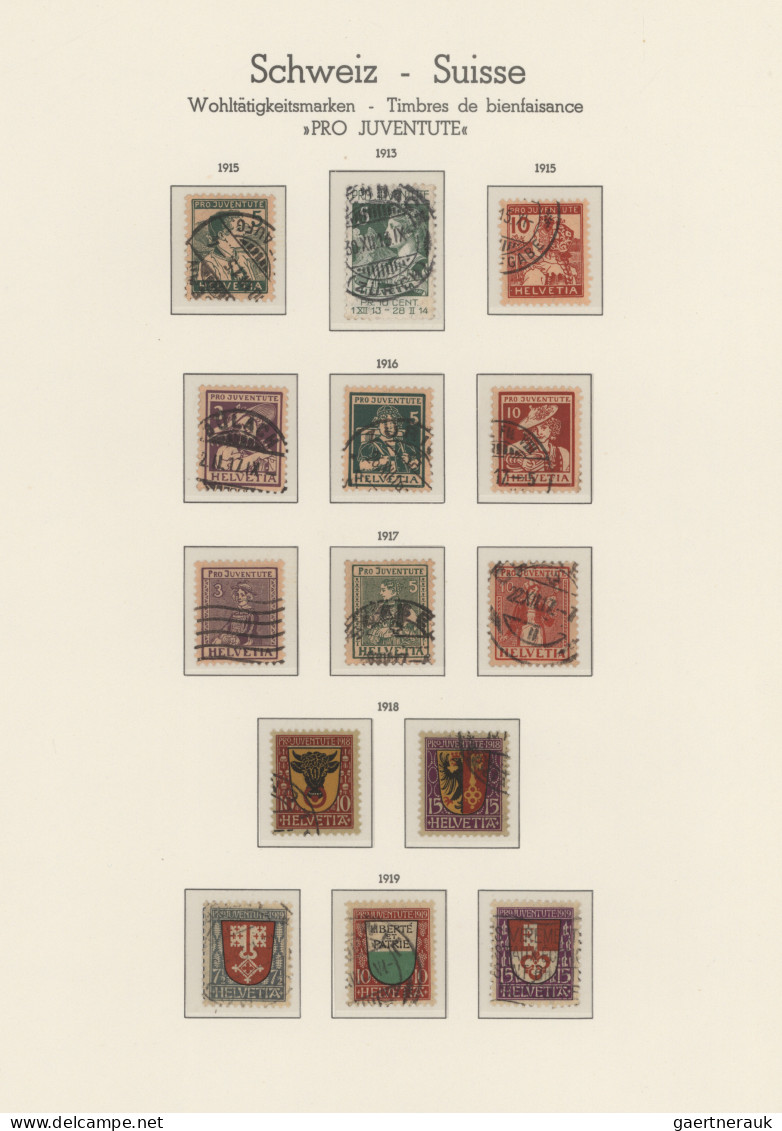 Schweiz: 1850-2020, Sammlung In 3 Falzlos-Alben, Anfangs Gemischt Gesammelt Post - Collections