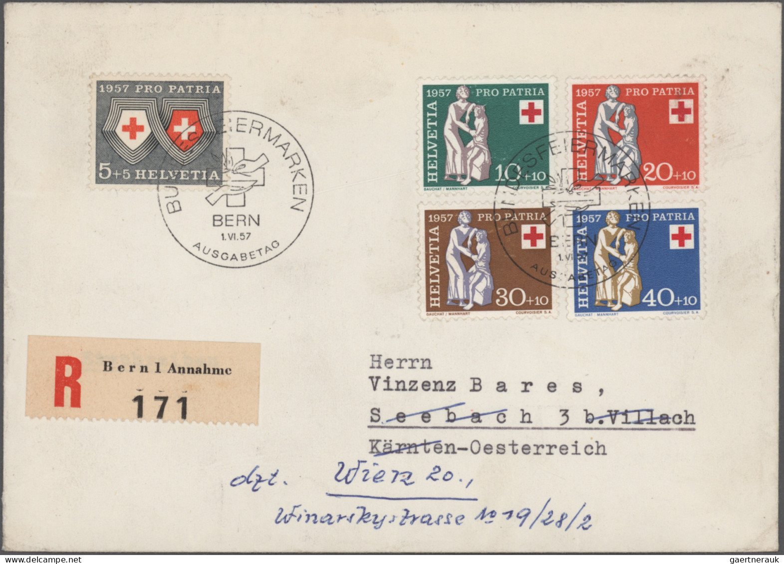 Schweiz: 1937/1959, saubere Sammlung von 34 Belegen, meist FDCs, mit ausschließl