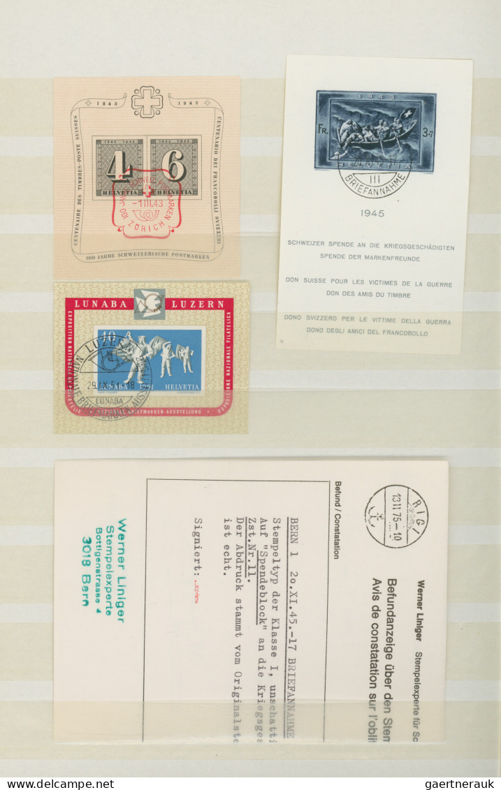 Schweiz: 1942/1955, Sauber Gestempelte Block-Partie Mit Blocks 8/11 Und 13/15. M - Sammlungen