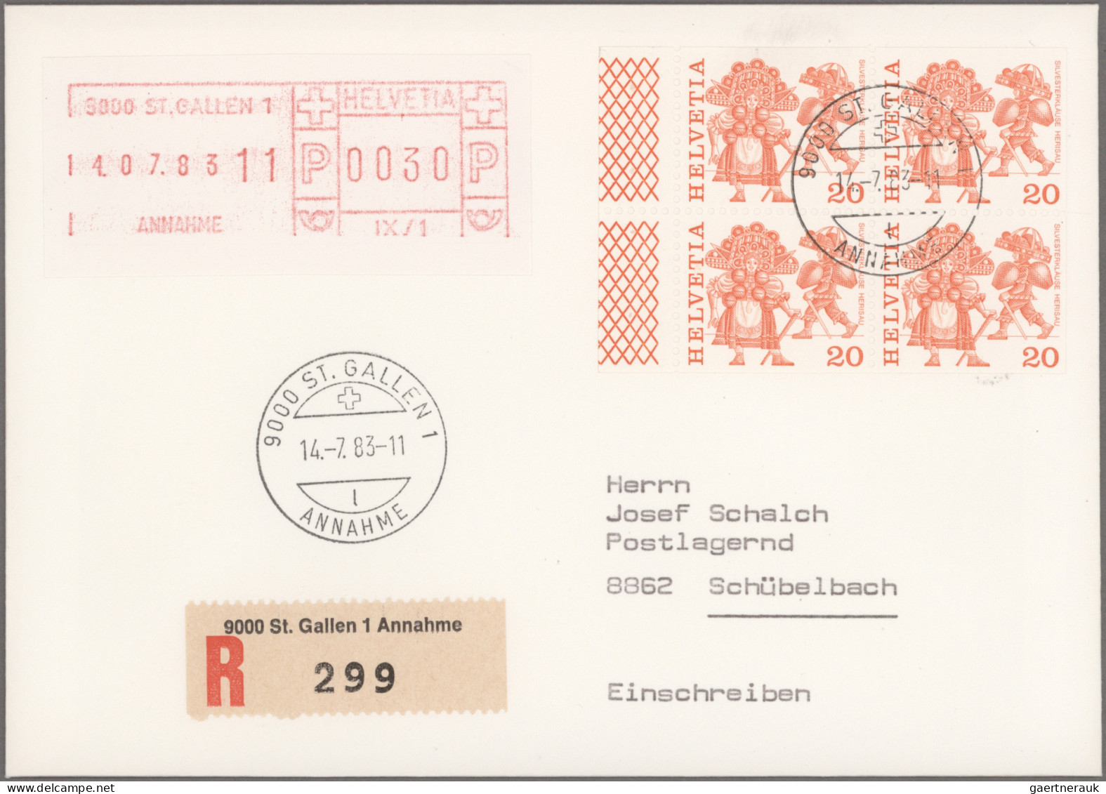 Schweiz - Automatenmarken: 1984/2007, SCHALTERFREISTEMPEL und ATM, großartiger B