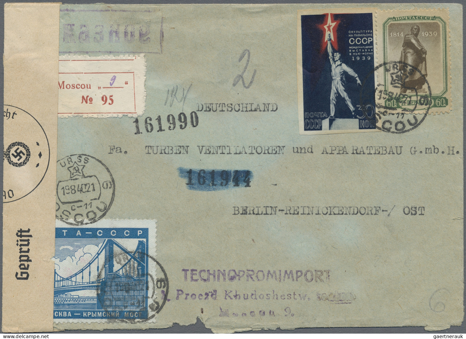 Sowjet Union: 1922/1940, Lot Of Nine Covers/cards, All But One Sent To Berlin, I - Storia Postale