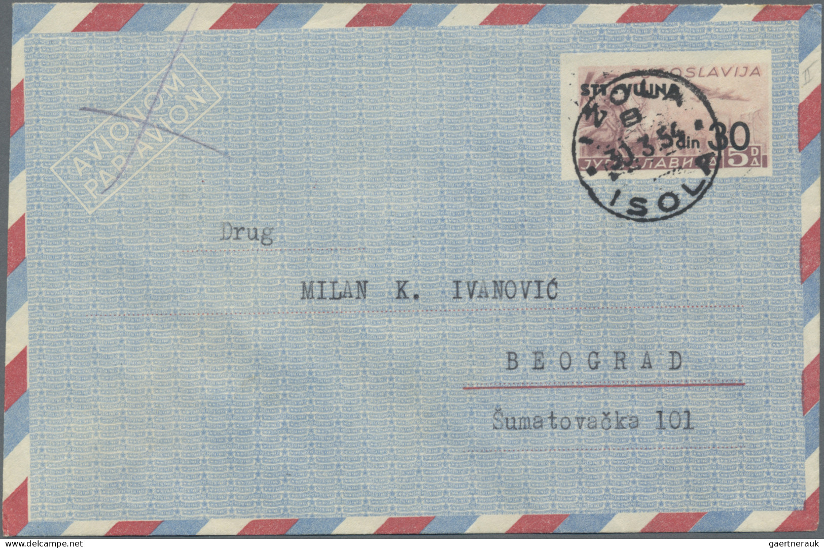 Trieste - Zone B - Postal Stationery: 1947/1954, Lot Of Six Postal Cards And Thr - Marcophilia