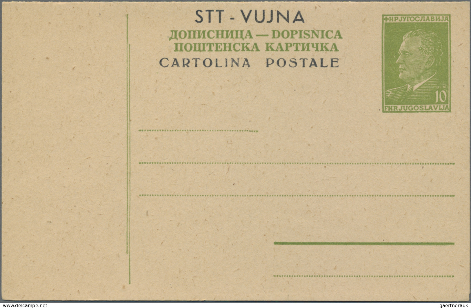 Trieste - Zone B - Postal Stationery: 1947/1954, Lot Of Six Postal Cards And Thr - Marcophilia