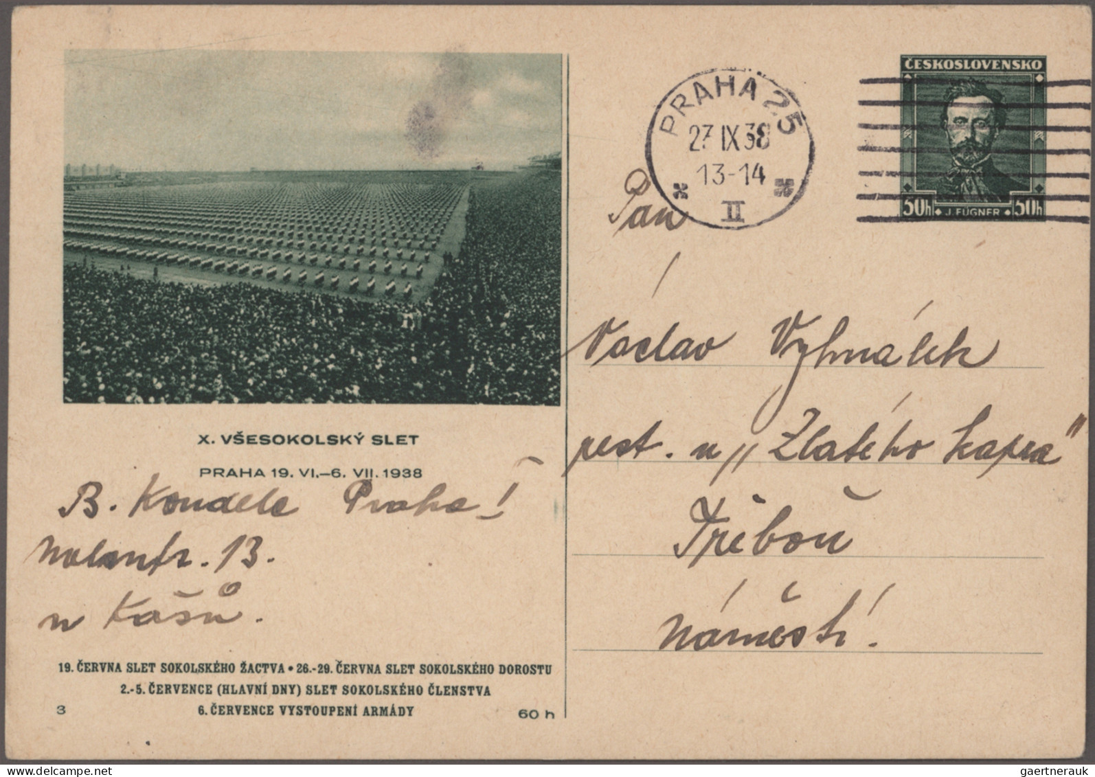 Czechoslowakia - postal stationery: 1928-1945 - postal stationery picture postca