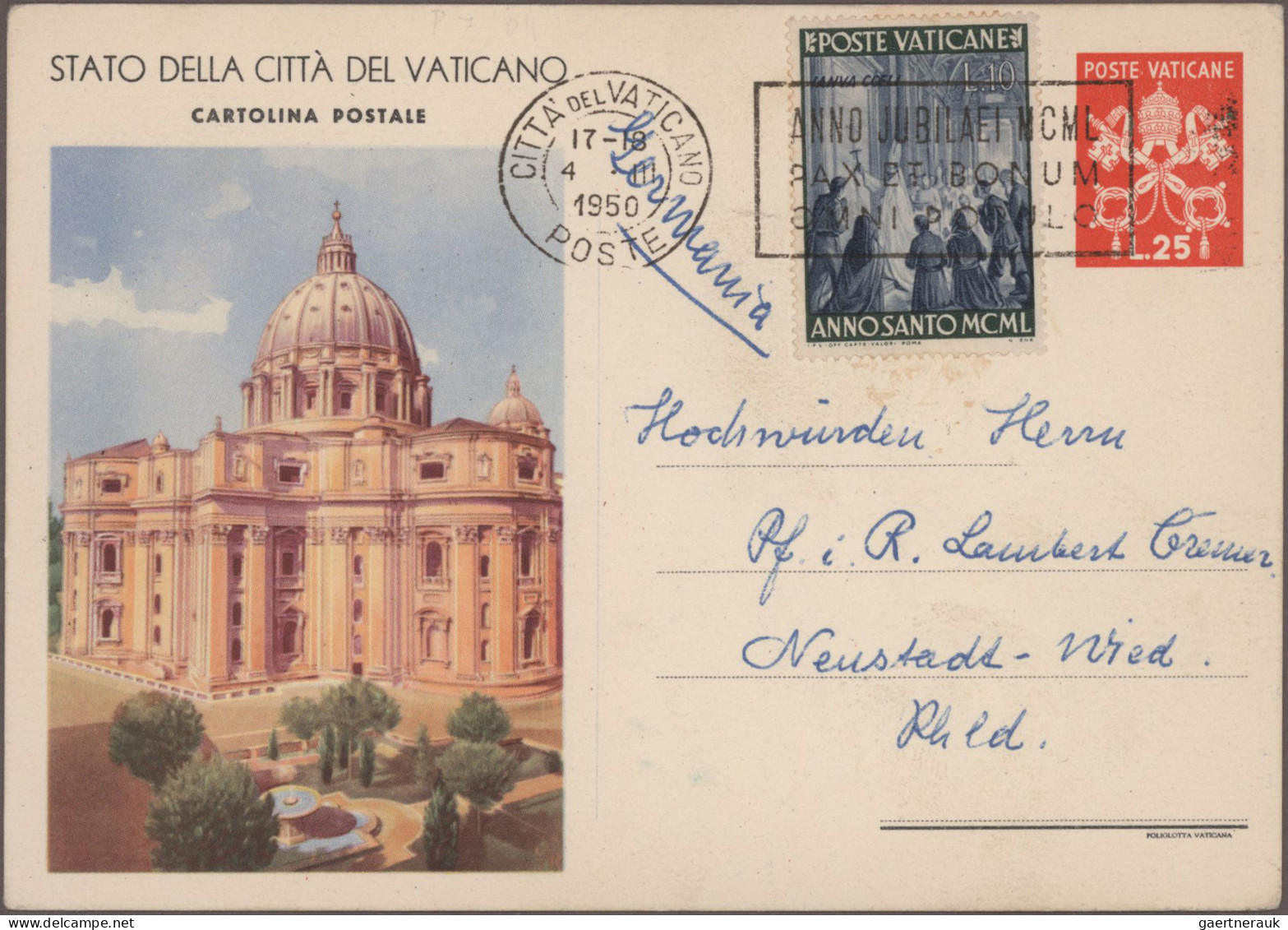 Vatican City - Postal Stationery: 1949/1958, Pictorial Cards, Lot Of 40 Unused A - Postwaardestukken