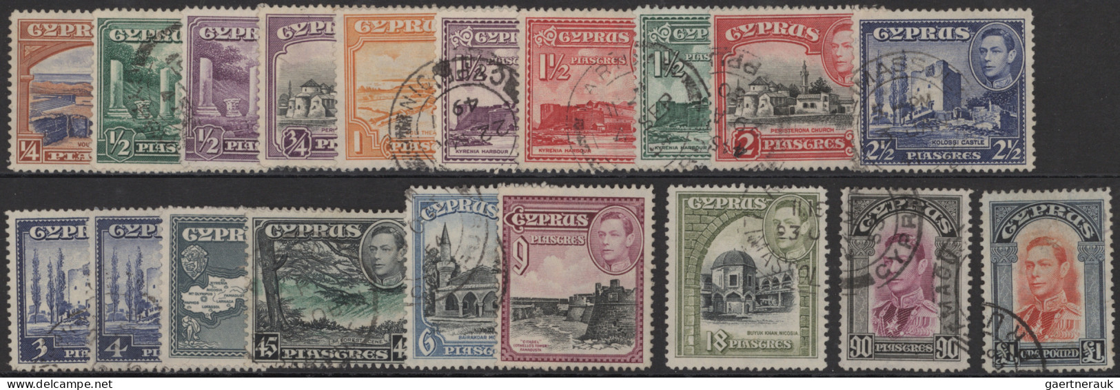 Cyprus: 1934/1963, Fine Used Lot Incl. 1934 Pictorials, 1938/1951 Pictorials, 19 - Autres