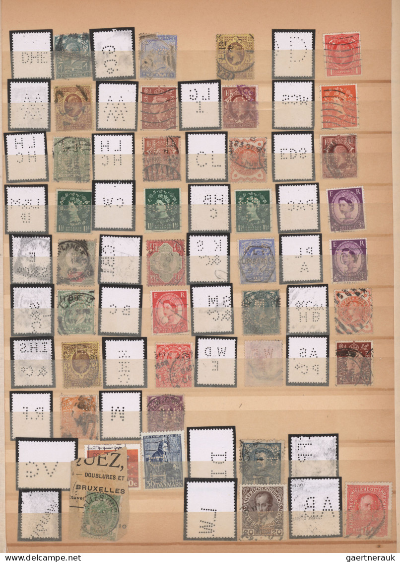 Europe: 1890/1980 (ca.), Small Estate Of A Passionate PERFINS Collector In Stock - Autres - Europe