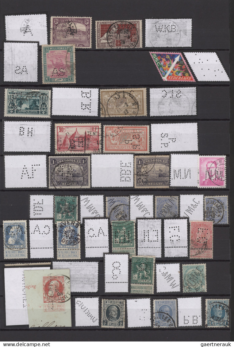 Europe: 1890/1980 (ca.), Small Estate Of A Passionate PERFINS Collector In Stock - Autres - Europe