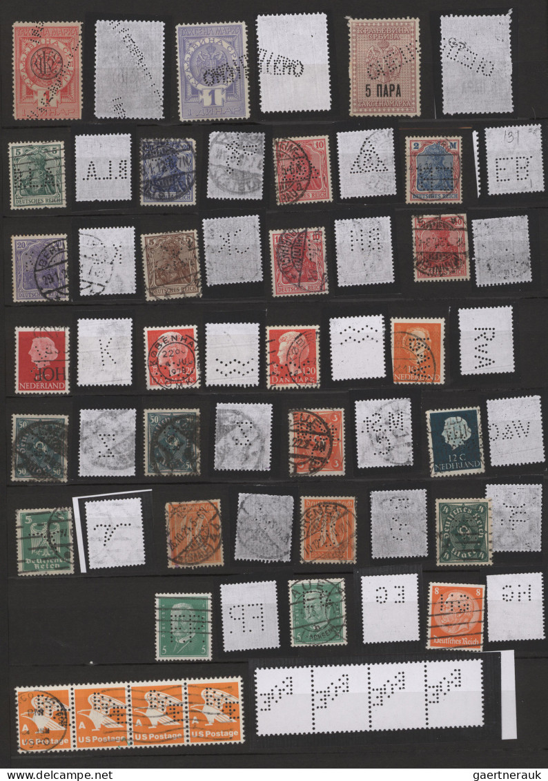 Europe: 1890/1980 (ca.), small estate of a passionate PERFINS collector in stock