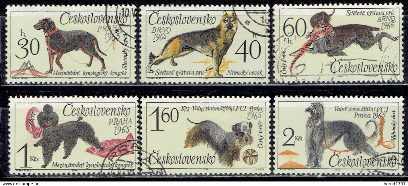 CSSR -  Mi-Nr 1542/1547 Gestempelt / Used (A1443) - Chiens