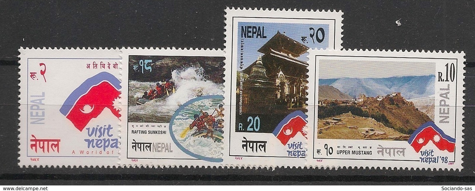 NEPAL - 1997 - N° YT. 610 à 613 - Tourisme - Neuf Luxe ** / MNH / Postfrisch - Népal