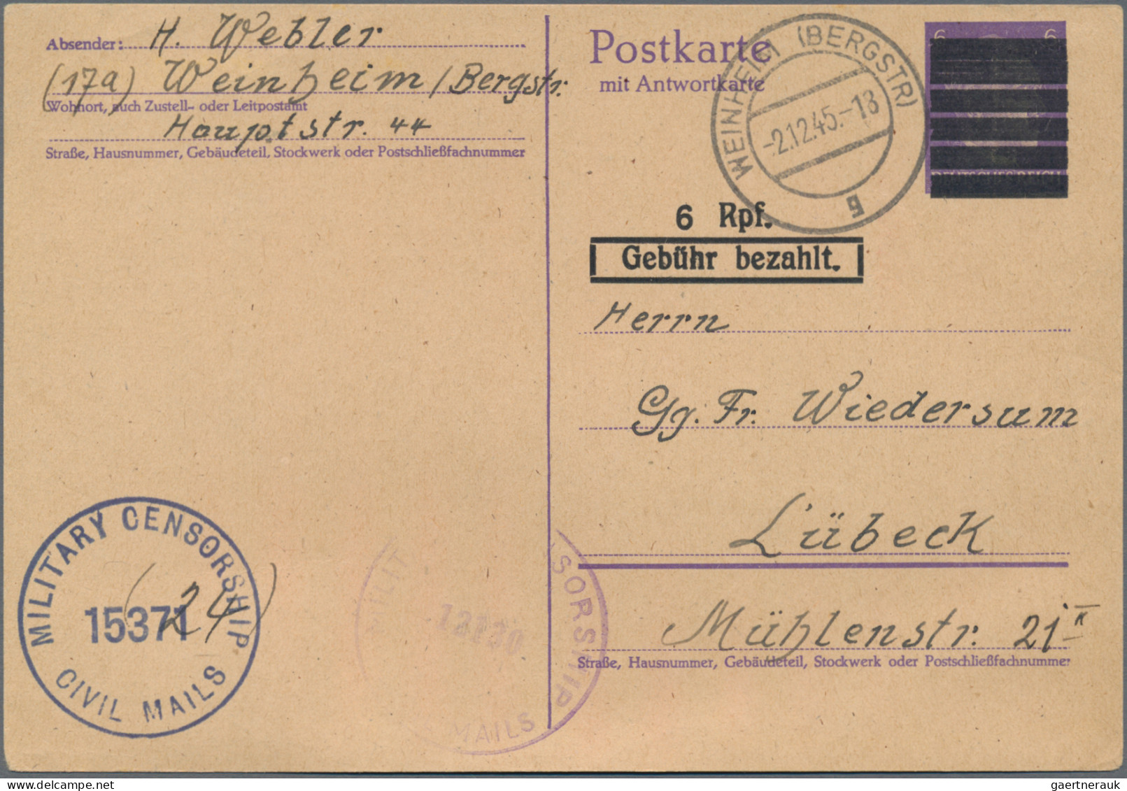 Nachlässe: 1860/1974, DEUTSCHLAND, Nachlass-Posten mit Briefen, Karten und Ganzs