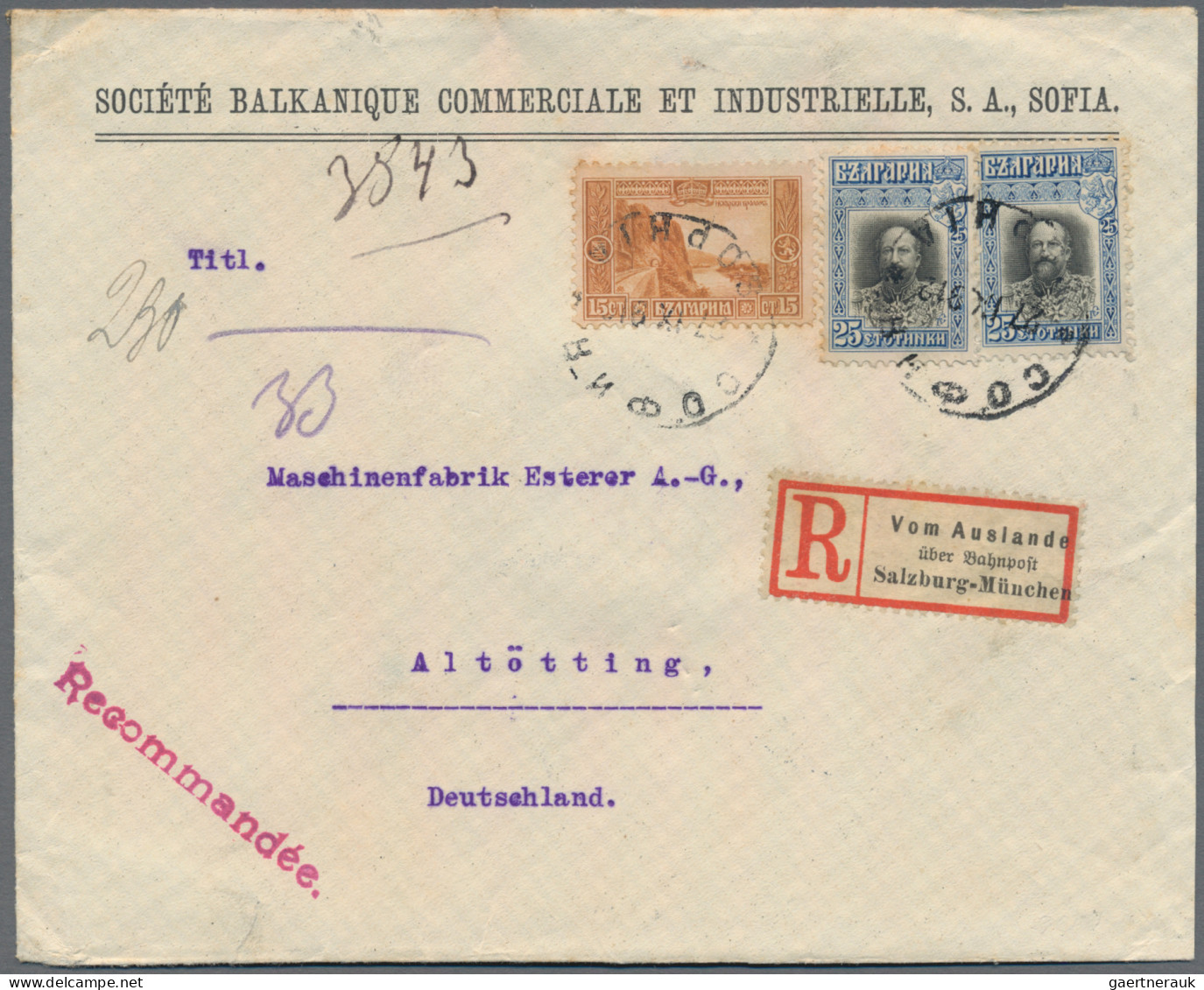 Nachlässe: 1901 - 1943, Kleiner Posten von 6 Briefen und einer Karte, dabei offi