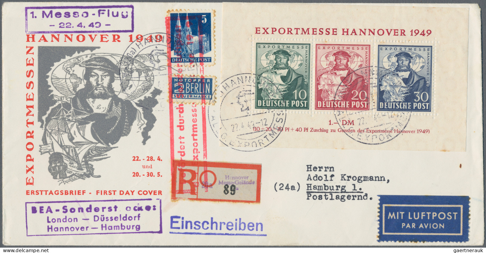 Nachlässe: ZONEN/BRD/BERLIN/DDR 1946/1972, Nachlass-Briefposten Mit Briefen, Kar - Vrac (min 1000 Timbres)