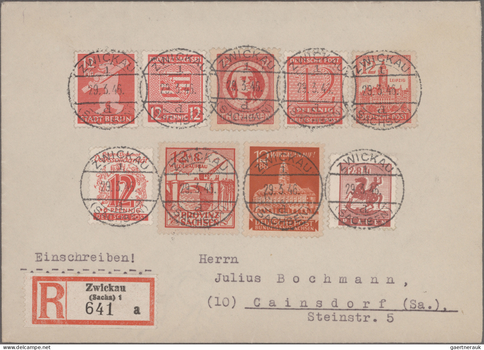 Nachlässe: DEUTSCHLAND 1945-1950, Nachlass-Briefposten mit Briefen, Karten und G
