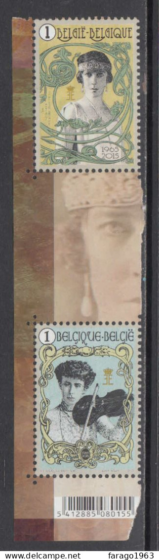 2015 Belgium Queen Elisabeth Complete Set Of 2  MNH @ BELOW FACE VALUE - Unused Stamps