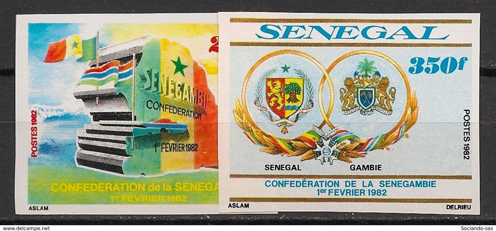 SENEGAL - 1982 - N°YT. 573 à 574 - Sénégambie - Non Dentelé / Imperf. - Neuf Luxe ** / MNH / Postfrisch - Sénégal (1960-...)