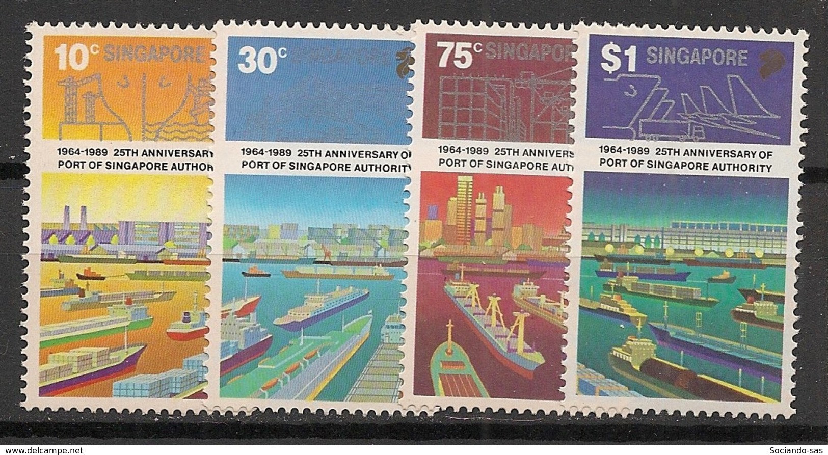 SINGAPORE - 1989 - N°YT. 544 à 547 - Port / Harbour - Neuf Luxe ** / MNH / Postfrisch - Singapour (1959-...)