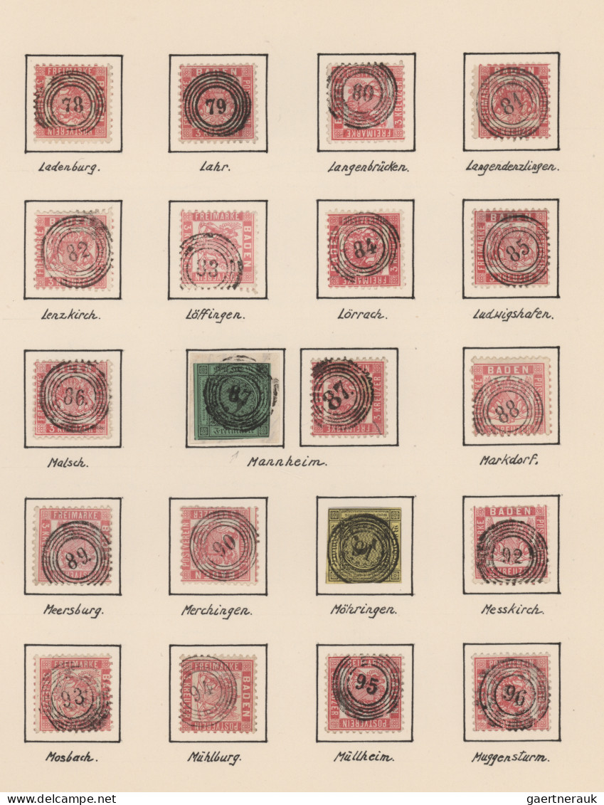 Baden - Nummernstempel: 1851/68, schöne und umfassende Nummernstempel-Kollektion