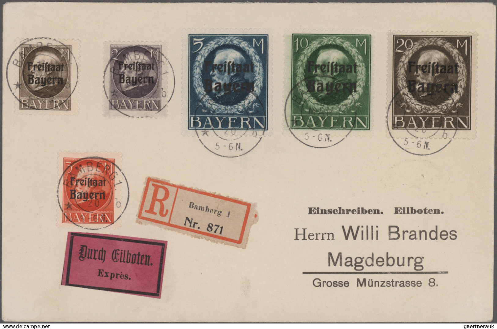 Bayern - Marken Und Briefe: Ca. 1815 / 1920: Sammlung Ab Vorphila Mit Gestempelt - Sonstige & Ohne Zuordnung