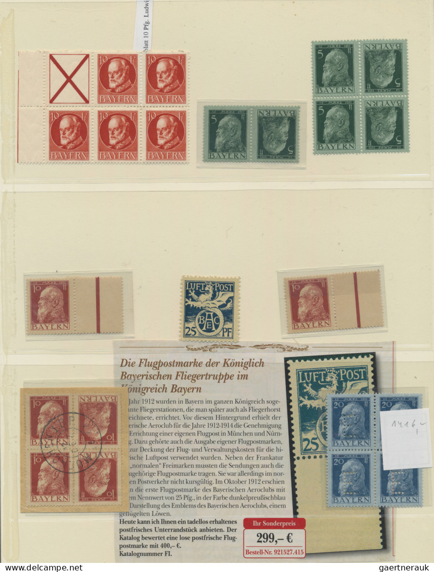 Bayern - Marken Und Briefe: 1848/1920 (ca.), Bayern Nach Lindner-Vordruck Komple - Other & Unclassified