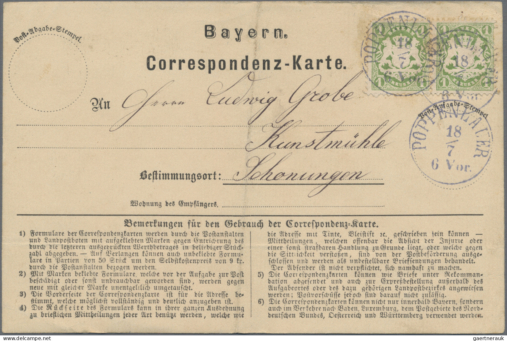 Bayern - Marken Und Briefe: 1850/1920, 2 Alben Mit Mehr Als 150 Belegen Ab Vorph - Sonstige & Ohne Zuordnung