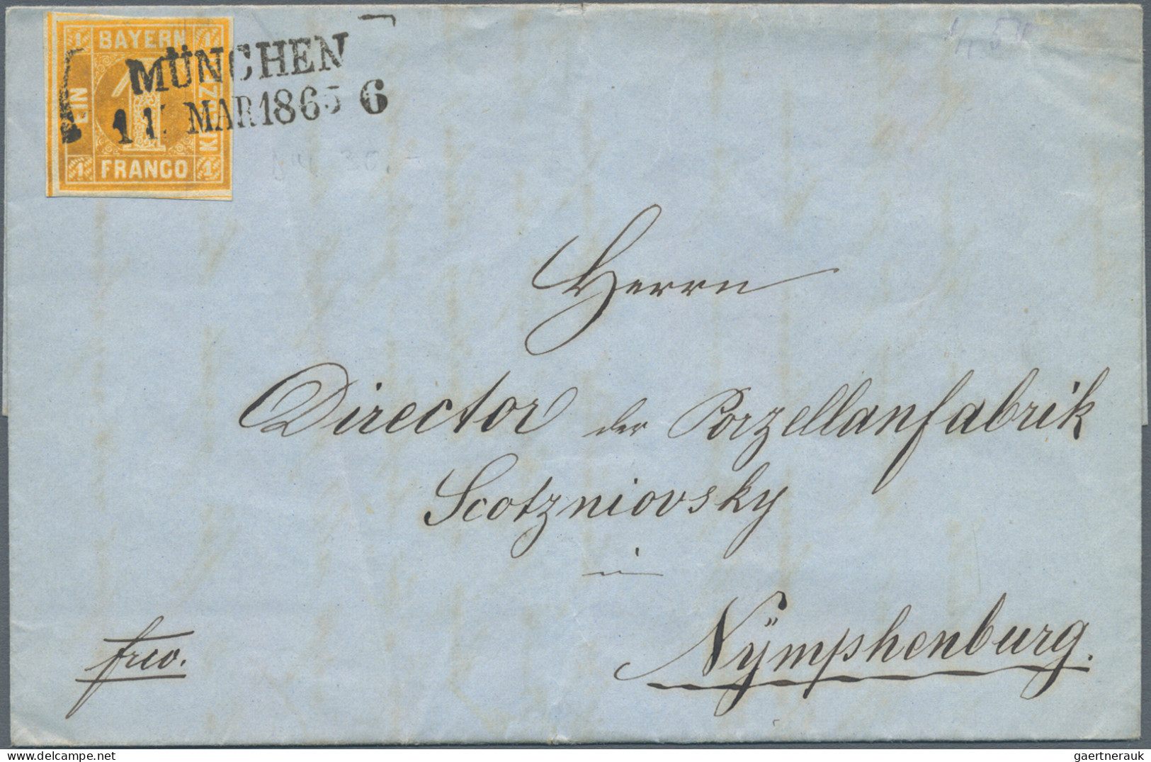 Bayern - Marken Und Briefe: 1865/1866, 1 Kr. Gelb, Lot Von Drei Briefen Und Zwei - Andere & Zonder Classificatie