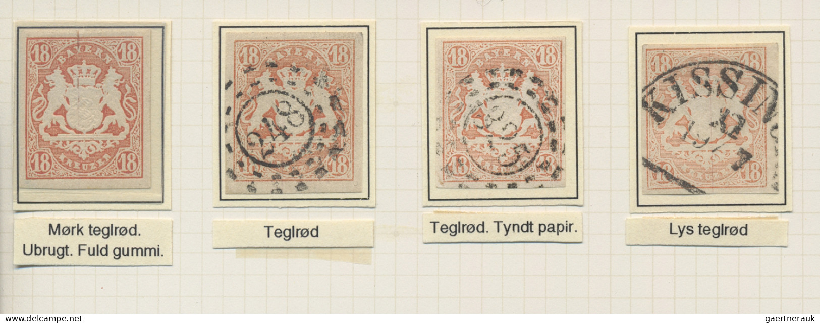 Bayern - Marken Und Briefe: 1867, Wappen Geschnitten, 18 Kr. Zinnober, Partie Mi - Other & Unclassified