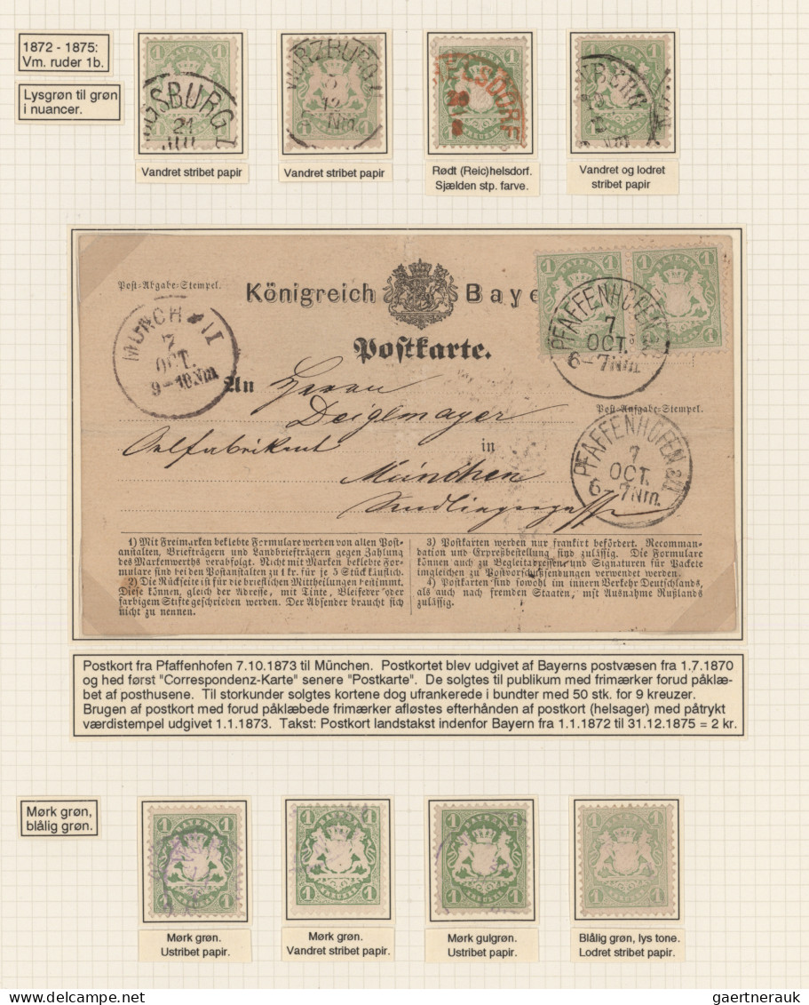 Bayern - Marken Und Briefe: 1870/1875, Wappen Gezähnt, 1 Kr. Grün, Spezial-Samml - Other & Unclassified