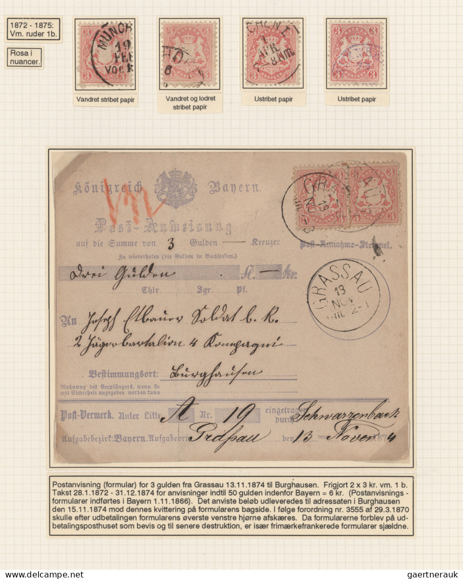 Bayern - Marken Und Briefe: 1870/1875, Wappen Gezähnt, 3 Kr. Karmin, Spezial-Sam - Other & Unclassified