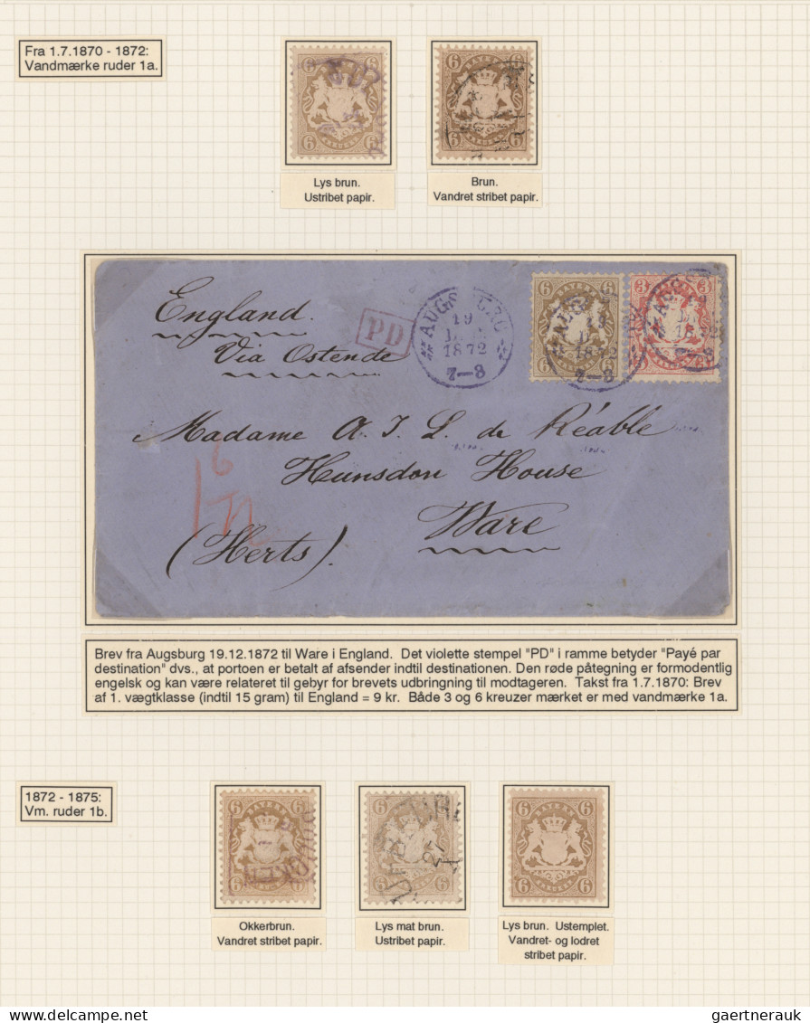 Bayern - Marken Und Briefe: 1870/1875, Wappen Gezähnt, 6 Kr. Ockerbraun, Spezial - Altri & Non Classificati