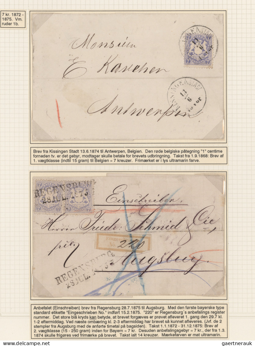 Bayern - Marken Und Briefe: 1870/1875, Wappen Gezähnt, 7 Kr. Blau, Spezial-Samml - Otros & Sin Clasificación