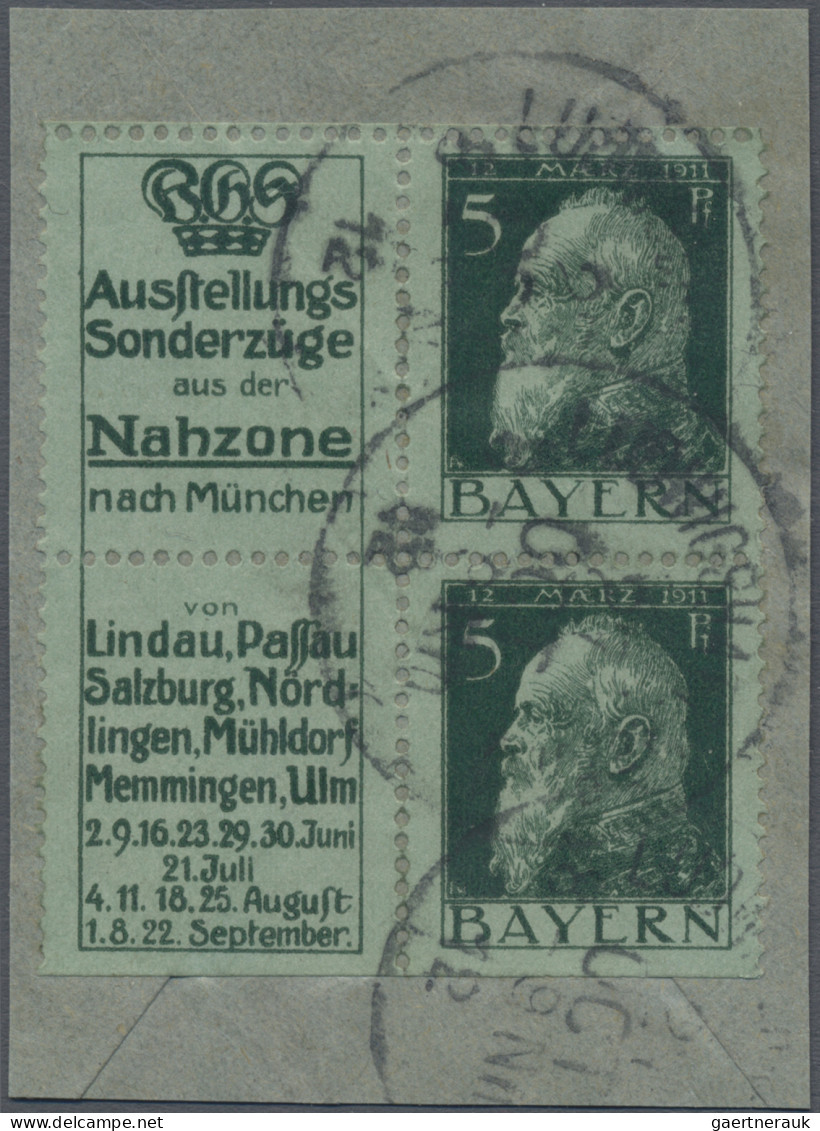 Bayern - Zusammendrucke: 1911/1913, Sammlung von 24 Zusammendrucken aus Markenhe