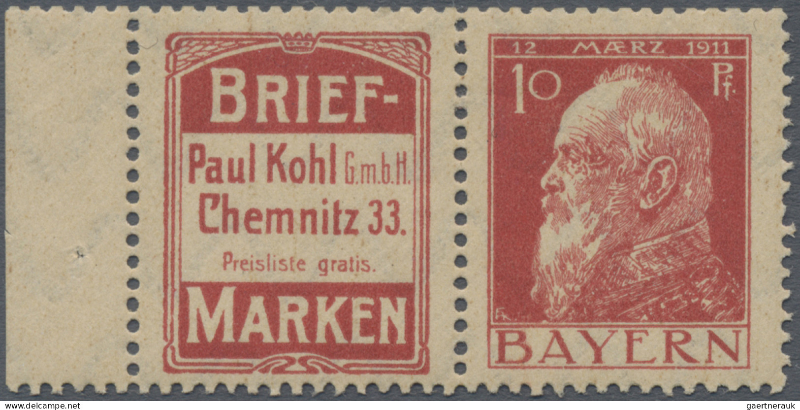 Bayern - Zusammendrucke: 1911/1913, Sammlung von 24 Zusammendrucken aus Markenhe
