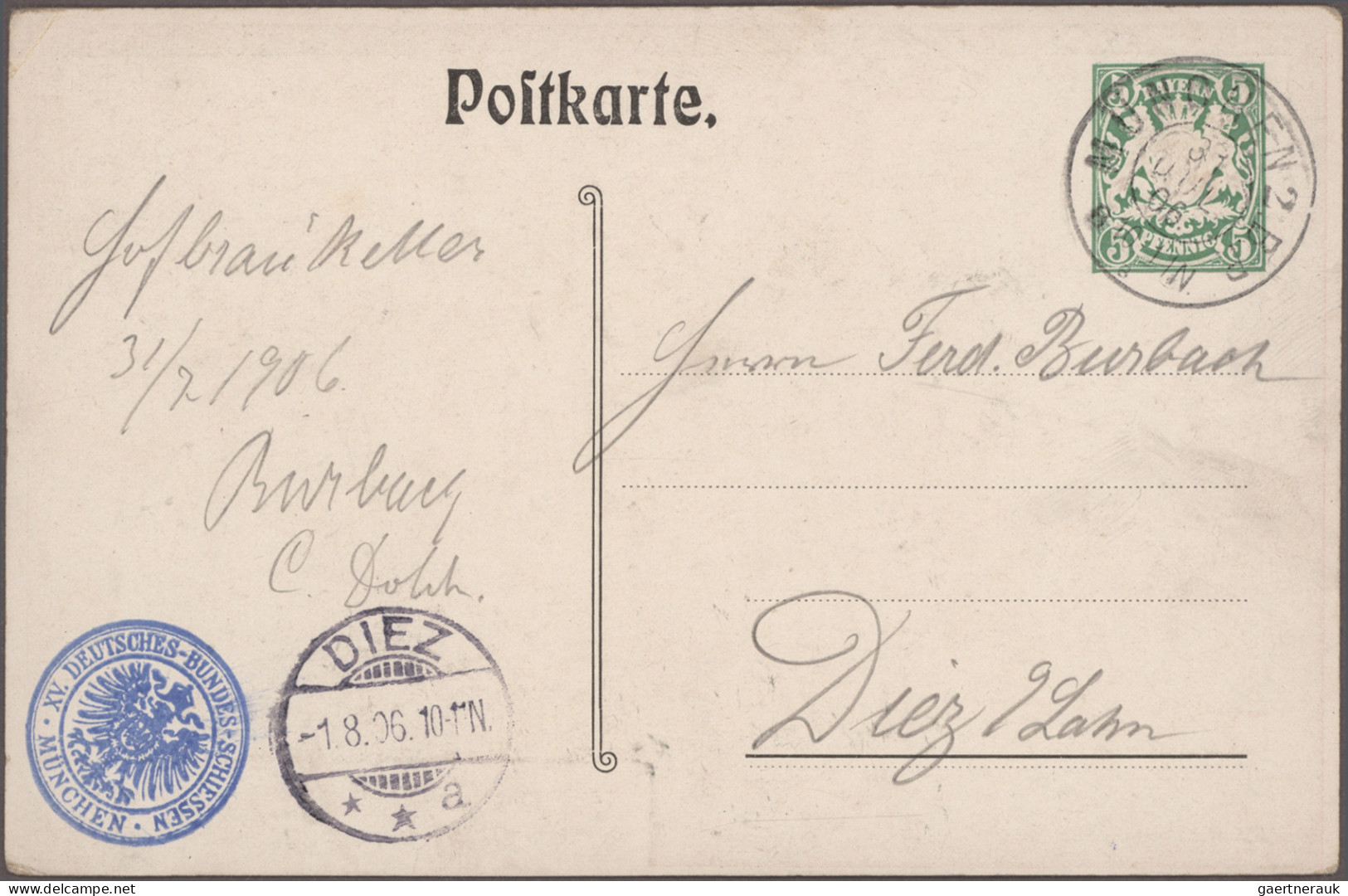 Bayern - Ganzsachen: 1880/1920 (ca.), Partie Von Ca. 120 Gebrauchten Und Ungebra - Sonstige & Ohne Zuordnung