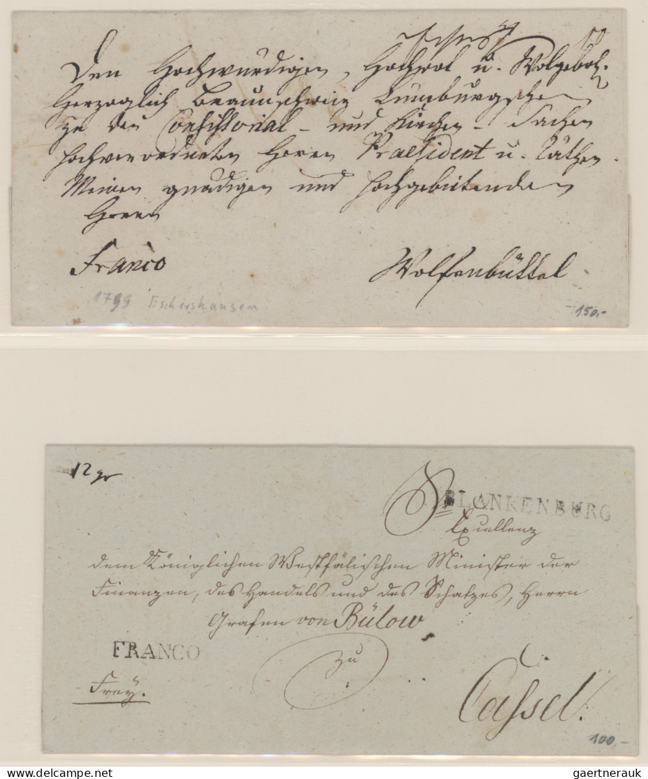 Braunschweig - Vorphilatelie: 1800-1875 (ca.), Umfangreiche Stempel-Sammlung In - Prefilatelia