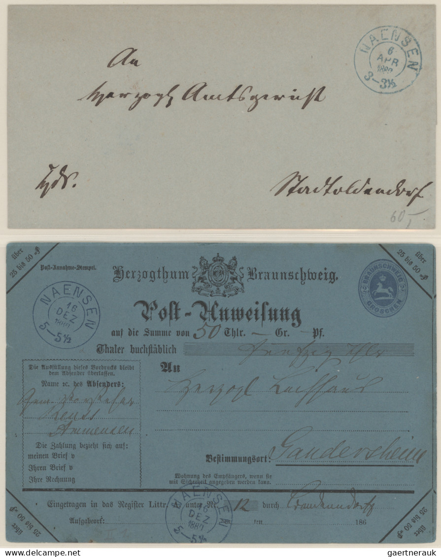 Braunschweig - Vorphilatelie: 1800-1875 (ca.), umfangreiche Stempel-Sammlung in