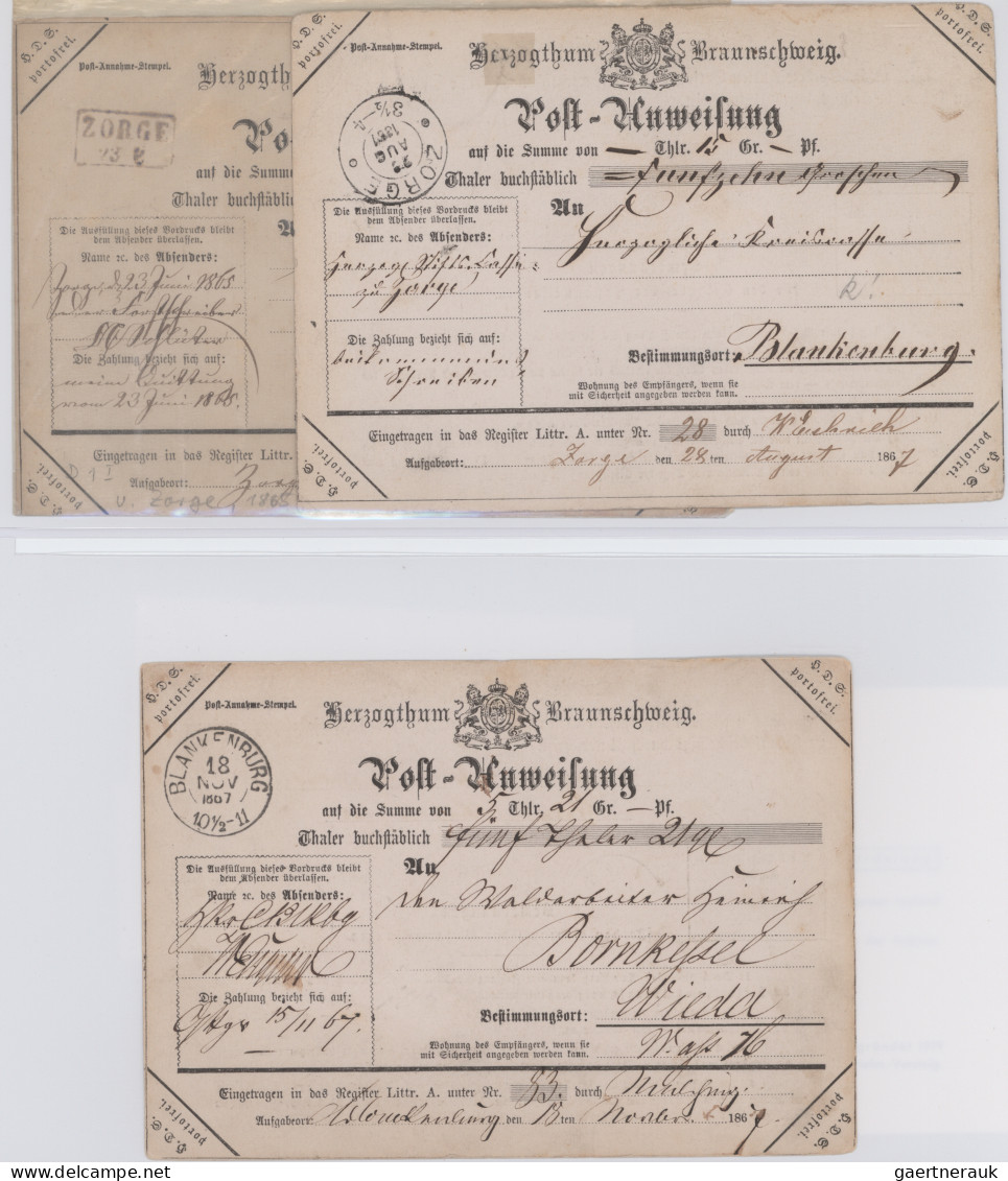 Braunschweig - Vorphilatelie: 1800-1875 (ca.), umfangreiche Stempel-Sammlung in