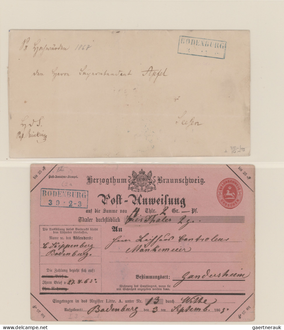 Braunschweig - Vorphilatelie: 1800-1875 (ca.), umfangreiche Stempel-Sammlung in