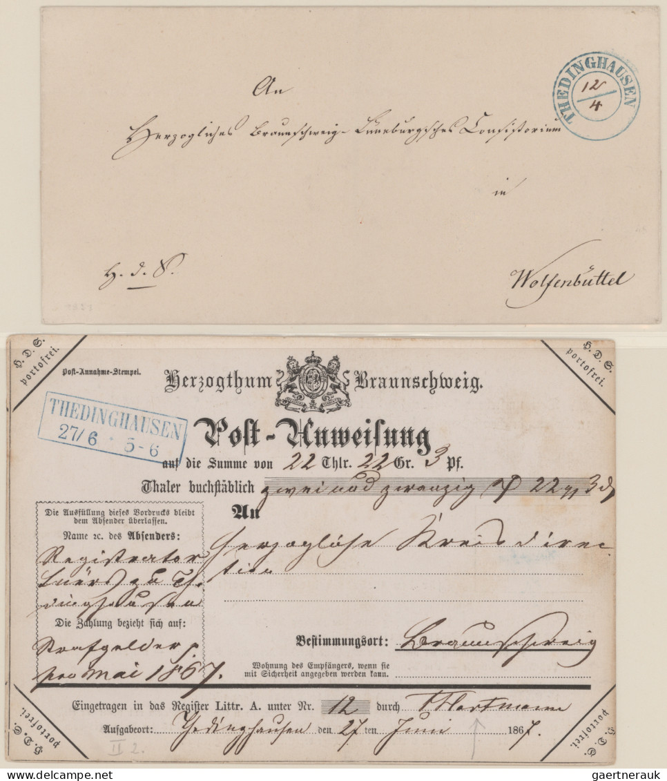 Braunschweig - Vorphilatelie: 1800-1875 (ca.), umfangreiche Stempel-Sammlung in