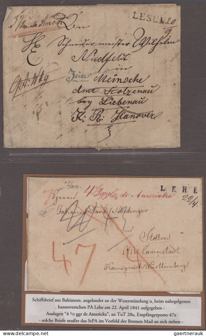 Bremen - Vorphilatelie: 1822/67, Kleine Briefsammlung Mit Markenlosen Belegen Mi - Préphilatélie