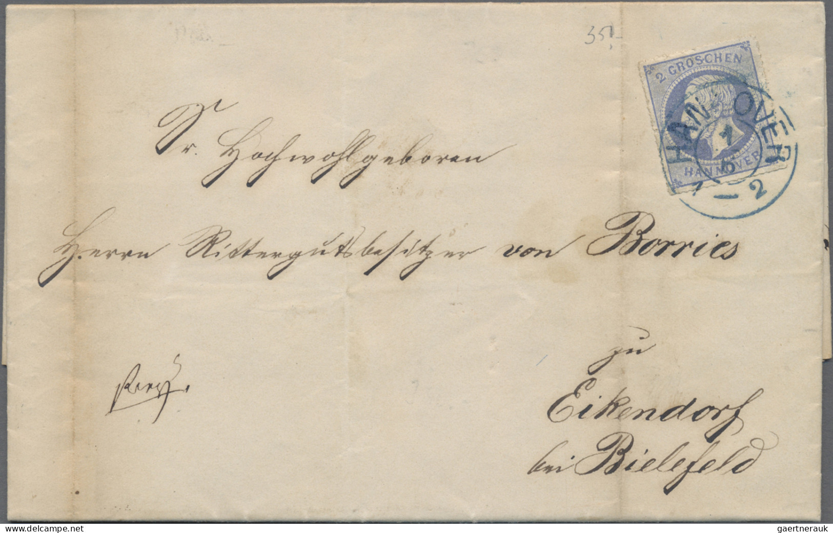 Hannover - Marken und Briefe: 1813/80, Posten von ca. 75 Belegen, Ganzsachen und