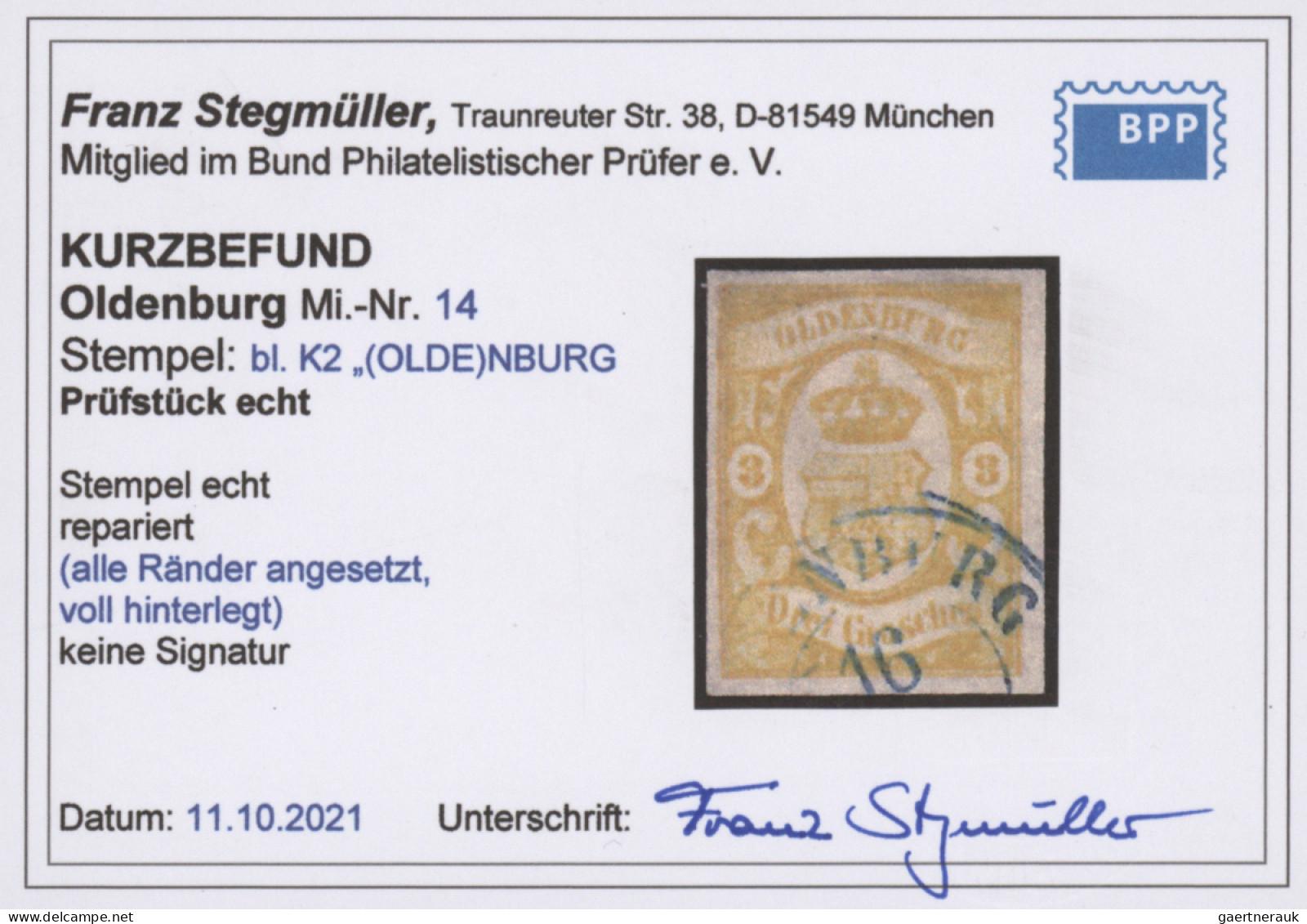 Oldenburg - Marken und Briefe: 1852-1867, umfangreiche Sammlung auf Albenblätter