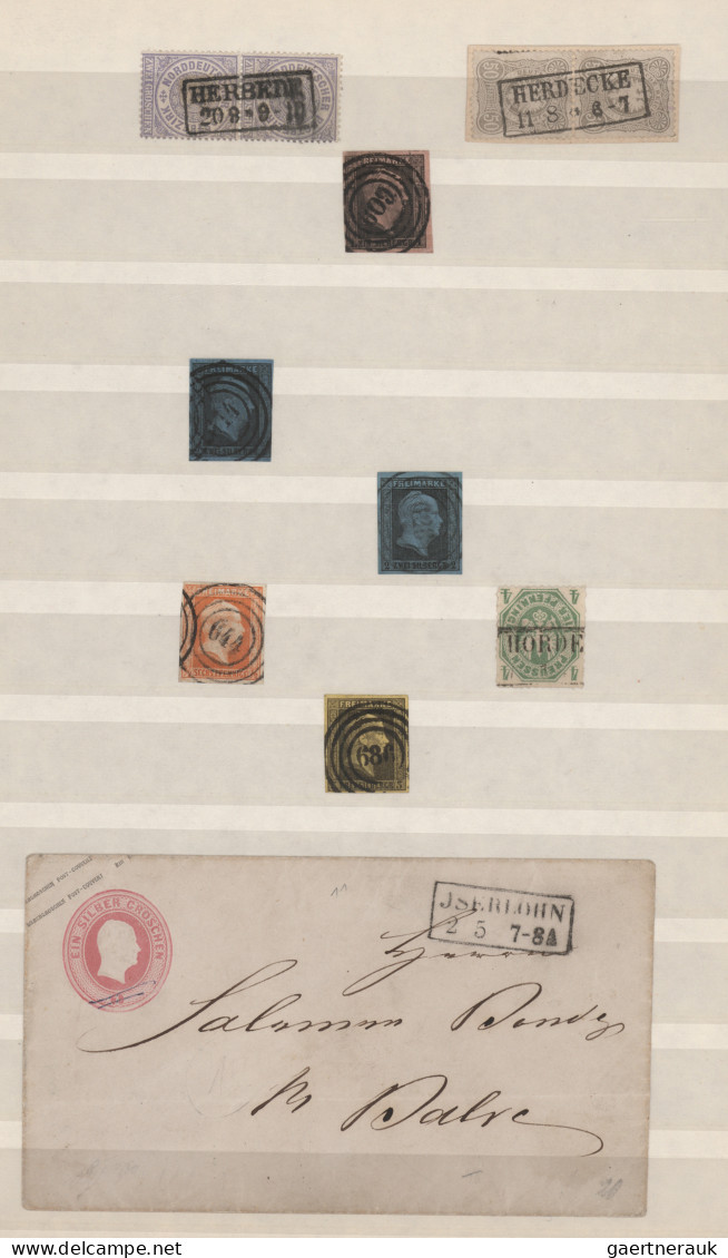 Preußen - Marken und Briefe: 1850/68, kleine Heimatsammlung der OPD Arnsberg mit