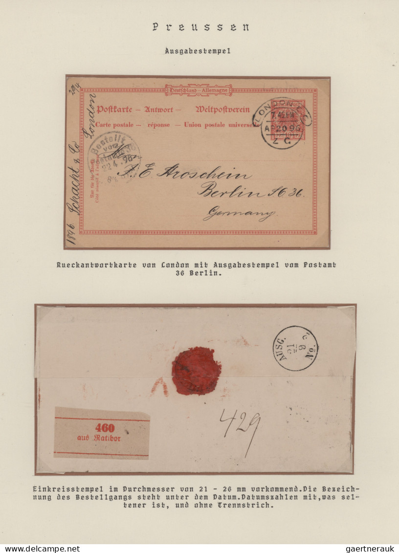 Preußen - Stempel: 1590/1900 (ca.), vielseitige Sammlung von ca. 140 Belegen (Br